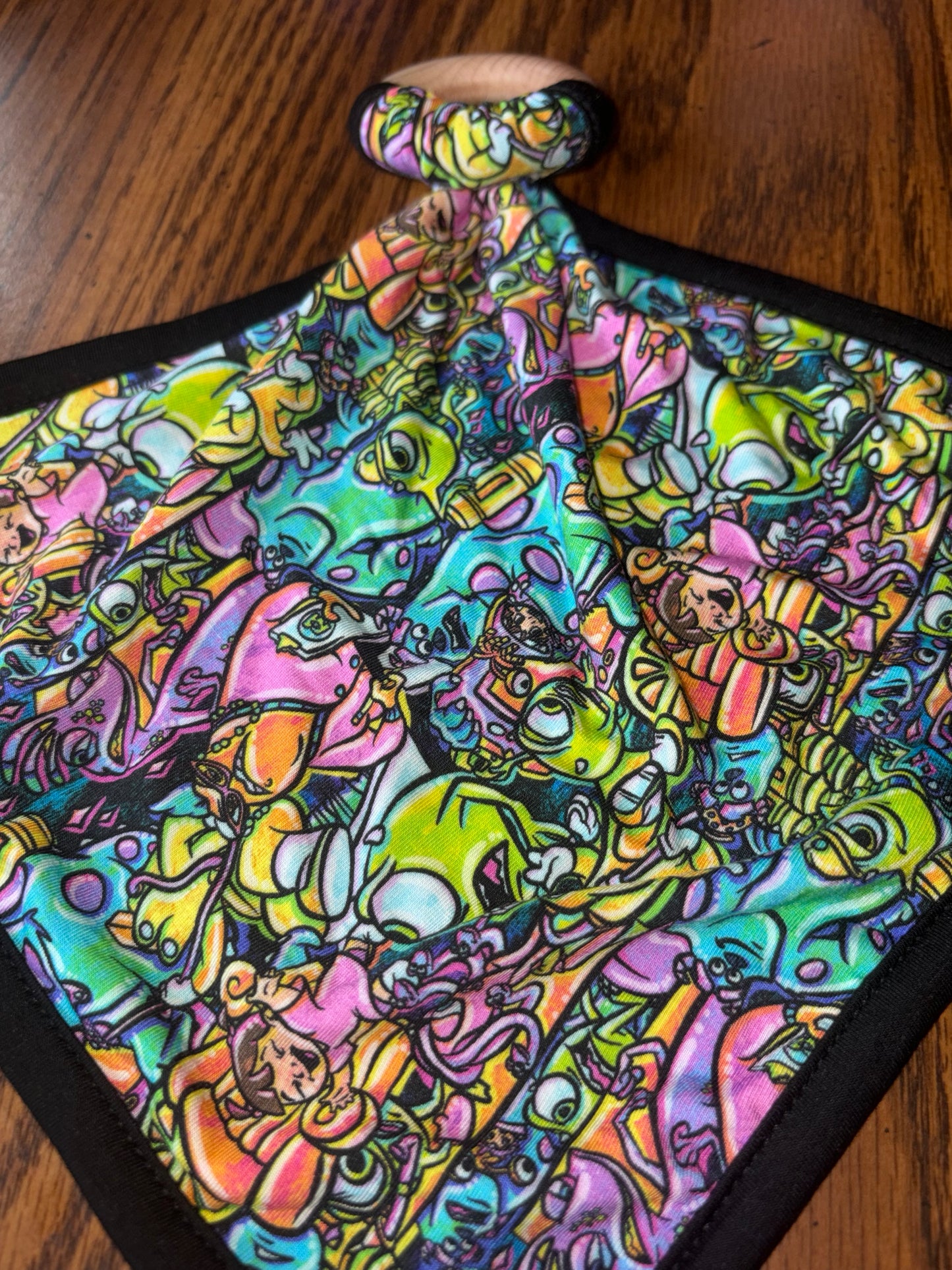 Scream team wooden ring lovey